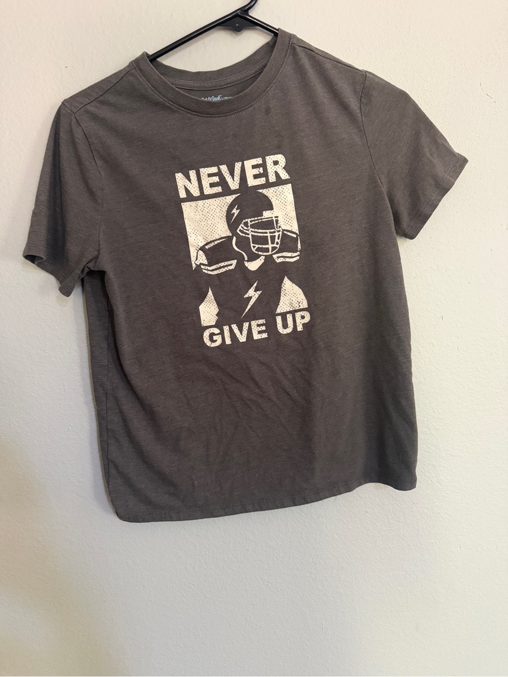 Cat & Jack Charcoal 'Never Give Up' Graphic Tee